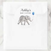 Sticker Rond Bébé Eléphant Baby shower Favoriser Sticker, Balis (Sac)