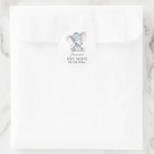 Sticker Rond Bébé éléphant Shower Gris (Sac)