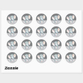 Sticker Rond Bébé éléphant Shower Gris (Feuille)