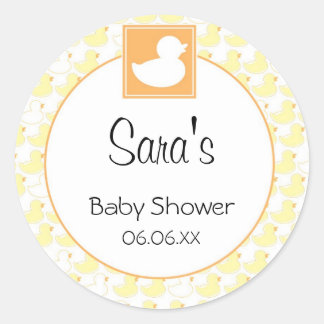 Sticker Rond Bébé en caoutchouc Ducky Invitation ou Favoriser S