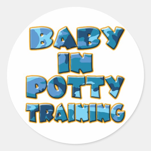 Sticker Rond Bébé en dressage de potty (bleu) (Devant)