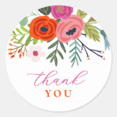 Sticker Rond Bébé en Fleur Baby shower floral brillant (Devant)