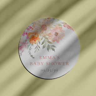 Sticker Rond Bébé en fleur   Douche florale à ressort Turquoise