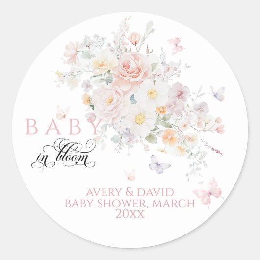 Sticker Rond Bébé en Fleur Fleur Fleur Fleur Fleur Fleur Fleur (Devant)