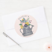 Sticker Rond Bébé en fleurs (Enveloppe)