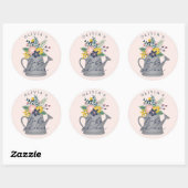 Sticker Rond Bébé en fleurs (Feuille)