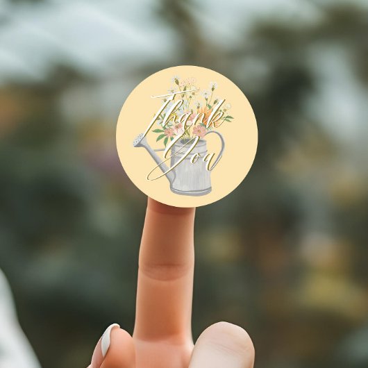 Sticker Rond Bébé en fleurs arrosage floral Can Merci douche