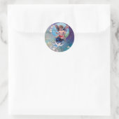 Sticker Rond BÉBÉ FAIRY AVEC DES POIDS EN PARKLES bleu vert (Sac)