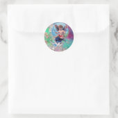 Sticker Rond BÉBÉ FAIRY AVEC DES POIDS EN PARKLES bleu vert (Sac)