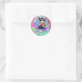 Sticker Rond BÉBÉ FAIRY AVEC DES POIDS EN SPARKLES bleu violet  (Sac)