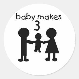 Sticker Rond Bébé Fait Trois