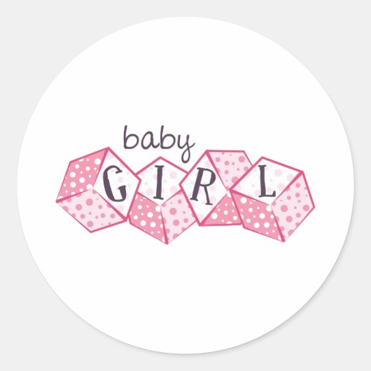 Sticker Rond Bébé fille (Devant)