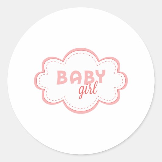 Sticker Rond Bébé fille (Devant)