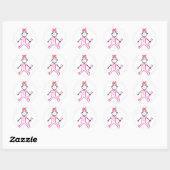 Sticker Rond Bébé fille (Feuille)
