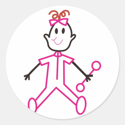 Sticker Rond Bébé fille (Devant)