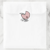 Sticker Rond Bébé fille buggy - croisement bébé (Sac)
