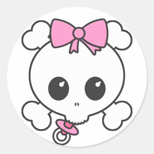 Sticker Rond Bébé fille Skully (Devant)