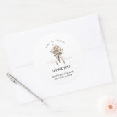 Sticker Rond Bébé Fleur sauvage habillé dans le Baby shower Blo (Enveloppe)