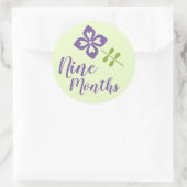 Sticker Rond Bébé floral mignon Jalon (Sac)