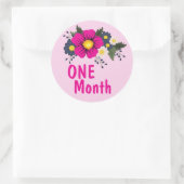 Sticker Rond Bébé floral mignon Jalon (Sac)