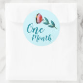 Sticker Rond Bébé floral mignon Jalon (Sac)