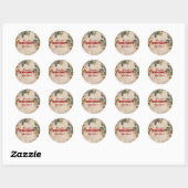 Sticker Rond Bébé fraise Douche sucrée (Feuille)