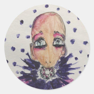 Sticker Rond Bébé glamour en violet
