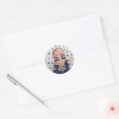 Sticker Rond Bébé glamour en violet (Enveloppe)