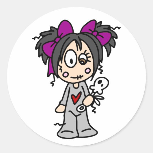 Sticker Rond Bébé Goth mignon (Devant)