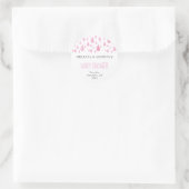 Sticker Rond Bébé gouttes rose baby shower couples (Sac)
