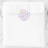 Sticker Rond Bébé Groovy Violet Daisy Damier (Sac)