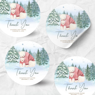 Sticker Rond Bébé Il fait froid à l'extérieur du Baby shower d'
