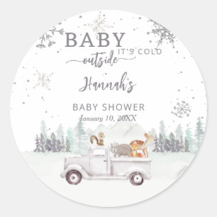 Sticker Rond Bébé Il fait froid dehors