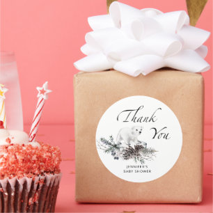 Sticker Rond Bébé il fait froid dehors à feuillage persistant m