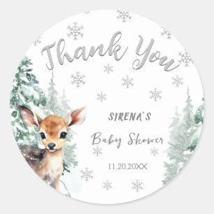 Sticker Rond Bébé il fait froid dehors   Baby shower d'hiver
