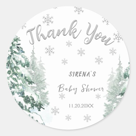 Sticker Rond Bébé il fait froid dehors | Baby shower d'hiver de (Devant)