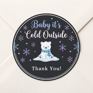 Sticker Rond Bébé il fait froid dehors Merveilleux pays des nei