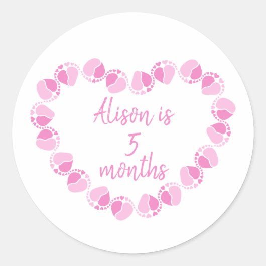 Sticker Rond Bébé jalon pour la petite fille (Devant)