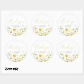 Sticker Rond Bébé Jaune En Fleur Douche Florale Favoriser Stick (Feuille)
