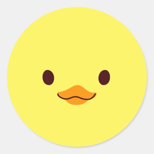 Sticker Rond Bébé Jaune mignon Chick Canard (Devant)