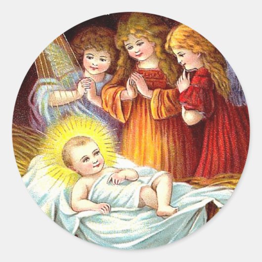 Sticker Rond Bébé Jésus (Devant)