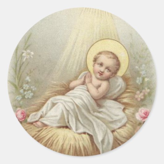 Sticker Rond Bébé Jésus dans la colère (Devant)