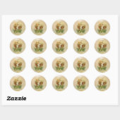 Sticker Rond Bébé Jésus dans la colombe Manger (Feuille)