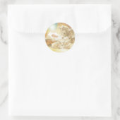 Sticker Rond Bébé Jésus Nativité avec agneaux et âne (Sac)