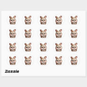 Sticker Rond Bébé lapin (Feuille)