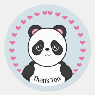 Sticker Rond Bébé Merci Panda