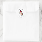 Sticker Rond Bébé mignon avec chapeau et dessin animé de cravat (Sac)