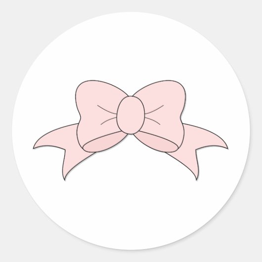 Sticker Rond Bébé mignon Bébé rose Bow (Devant)