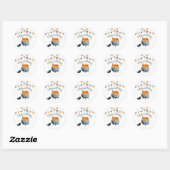 Sticker Rond Bébé mignon brasse le Baby shower d'Halloween (Feuille)