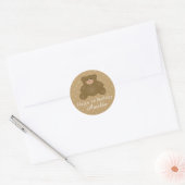 Sticker Rond Bébé mignon Brown Teddy Bear Premier anniversaire (Enveloppe)